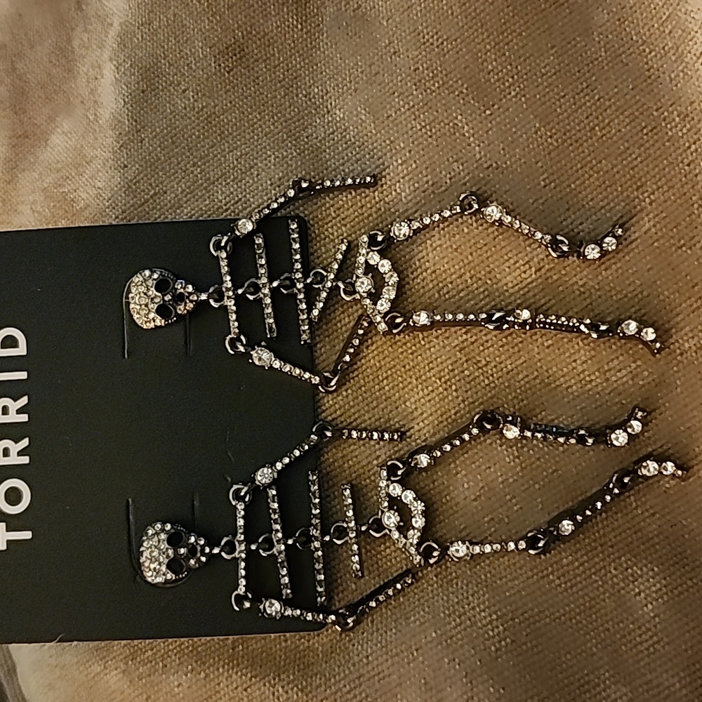 Torrid Rhinestone Skeleton Earrings - Picture 2 of 4